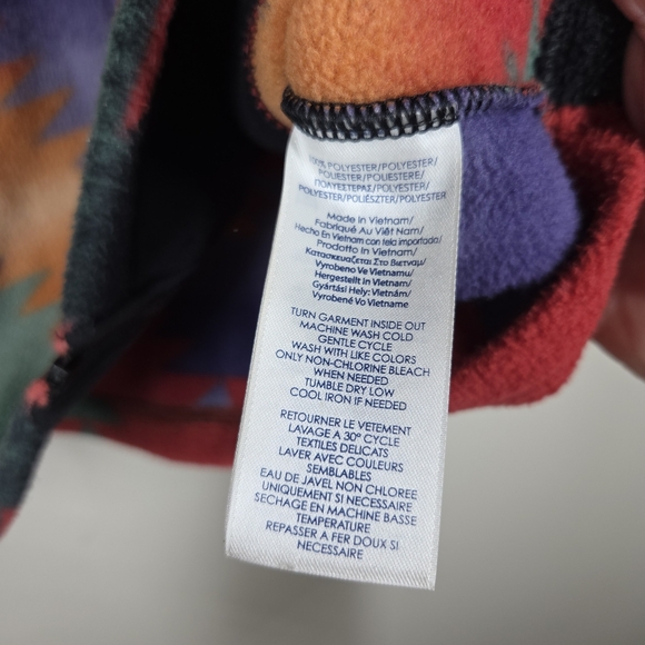 Chaps Sport Ralph Lauren Aztec Southwest Full Zip Fleece Vest Small Pockets - Picture 5 of 8